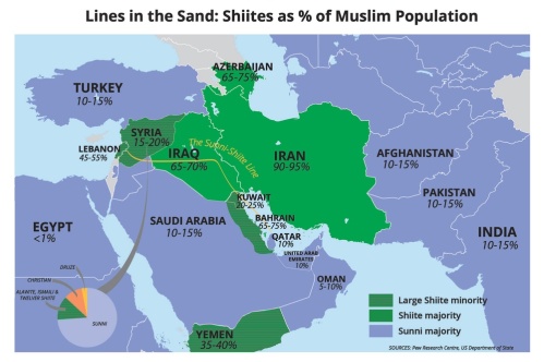 Image result for map showing religous sect by area in syria, iraq, iran, turkey